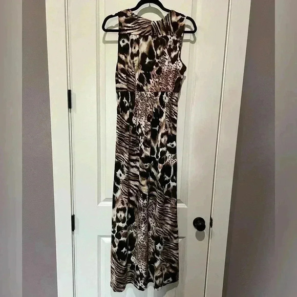LENNIE BY NINA LEONARD FLOWY ANIMAL PRINT MAXI DRESS SIZE M - Picture 6 of 6